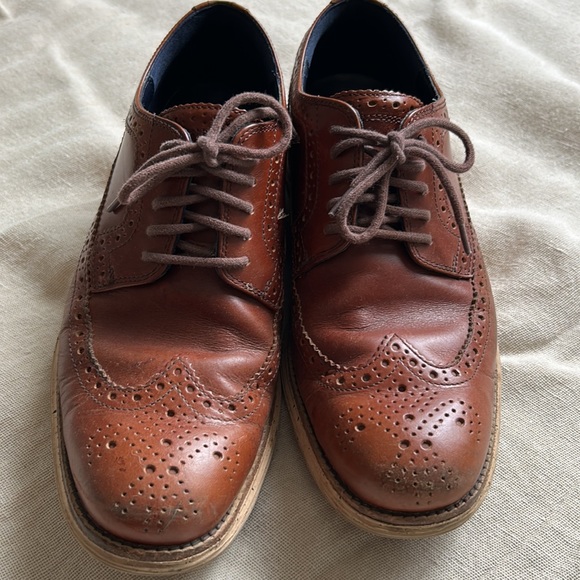 Cole Hahn lace up comfort oxfords brown leather sz 9 excellent used condition - Picture 2 of 7
